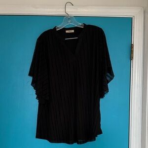 Chic Black Sheer Striped Top